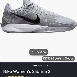 Nike Women's Sabrina 2 Low-Profile Training Shoe - Wolf Gray/Black